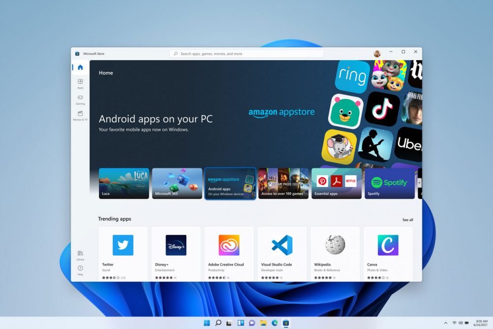 Windows 11 running Android Apps
